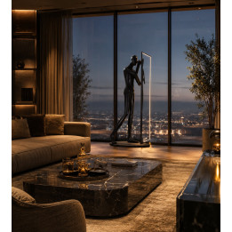 Immax SILUETTE Glam Human Shadow 200 cm – skulpturāla stāvlampa, stikla šķiedra, melna, LED SMART 90W