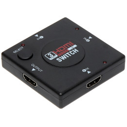 HDMI slēdzis 3x1 HDMI-SW-3/1 - 3 ieejas, 1 izeja, atbalsta 4K