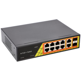 VidiLine VIDI-G0822GB_V2 8-pordiline Gigabit PoE lüliti 2 SFP ja 2 üleslingi pordiga, 120 W