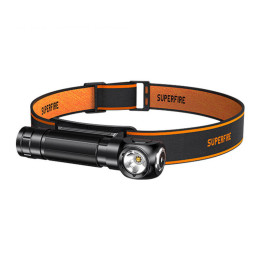 Superfire TH04 2-in-1 otsalamppu, 600 lm, USB-C, 5 tilaa, 150 m