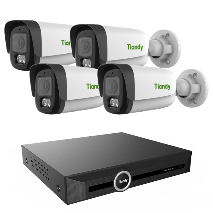 Tiandy 8Mpx seirekomplekt 4 IP-kaamerat 20-kanaliline 4K NVR