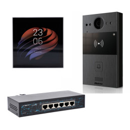 Akubela video durvju zvana komplekts PoE ar Akuvox R20A paneli un PS51 iekštelpu staciju