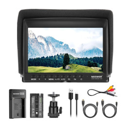 NEEWER F100 lauka monitors + USB lādētājs + akumulatoru komplekts