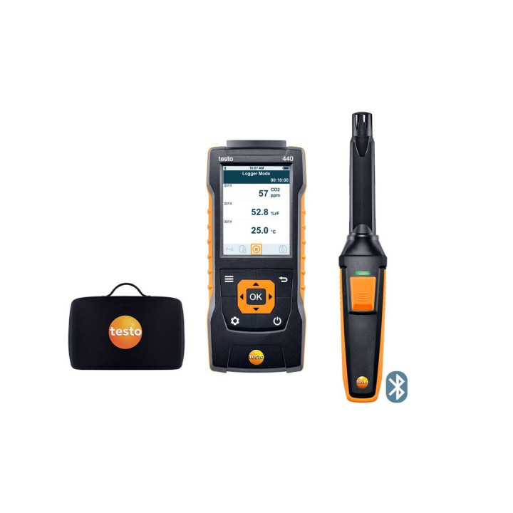 Patalpų oro kokybės matavimo rinkinys Testo 440 su CO2 Bluetooth zondu