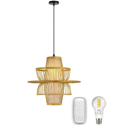 Immax 08254-S BOHO PINCHOS SMART riippuvalaisin, D45cm, E27, bambupuuta