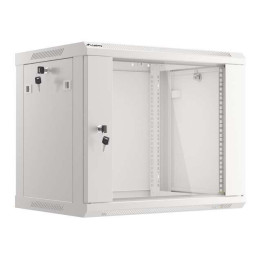 Lanberg LANB-19-09U-450-S Wall-Mount Rack Cabinet 19" 9U 600x450mm Glass Door Grey