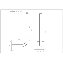 Brand UCHWYT-G30-L Antenos laikiklis 60 cm ilgio, montuojamas ant sienos 30 cm