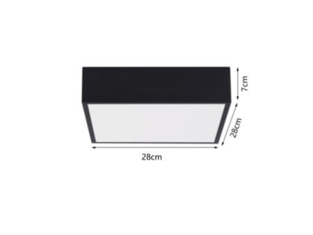 CANTO SLIM Smart griestu lampa 28x28cm 22W 1610lm melns Zigbee 3.0