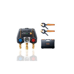 App-controlled digital manifold Testo 550i Smart Kit with wireless clamp thermometers