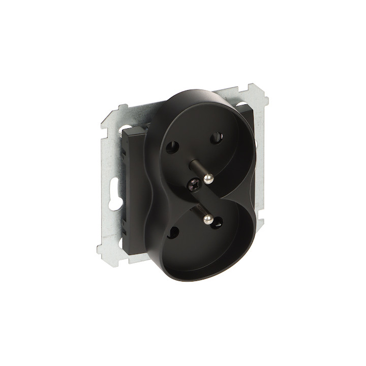 KONTAKT Simon DGZ2MZ.01/49-SIMON54 Double Wall Socket, 16A 250V, Schuko Type F, White
