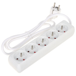 Удлинитель PR-1.5M-5G/W 5 розеток Schuko 1.5м белый