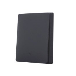 SmartWise wall switch front panel, black, 1-button