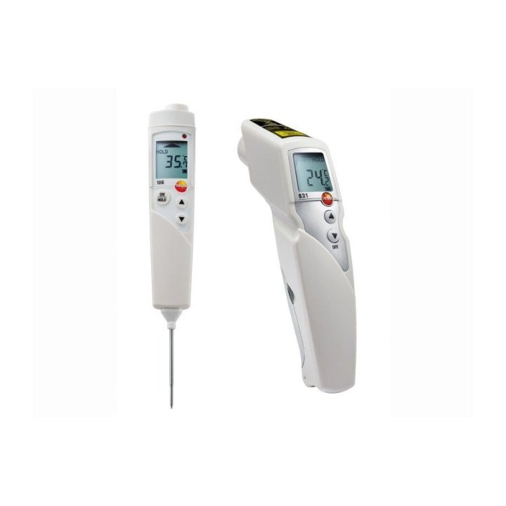 Temperature measurement kit Testo 831 and Testo 106 with infrared and core probe