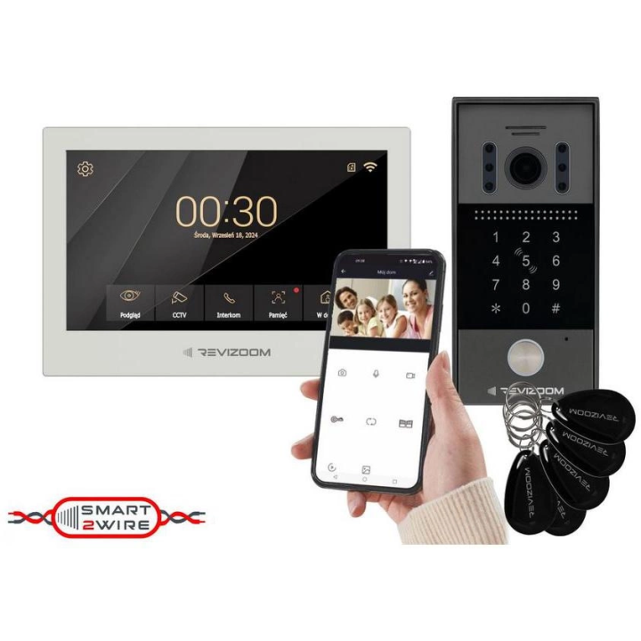 Revizoom RM-T273HD balts – video domofonu komplekts ar kameru RC-212HD-CK1