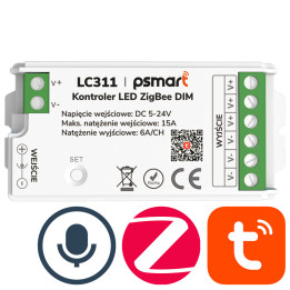 PSMART mini valdiklis LED DIM 5-24V 15A serijos PX ZigBee TUYA
