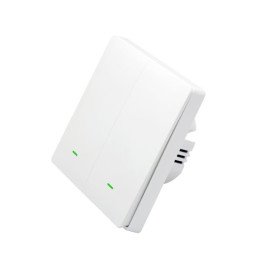 SmartWise B62 UNI Wi-Fi + eWeLink-Remote, 2-gang smart wall switch, universial wiring, physical push-button, white