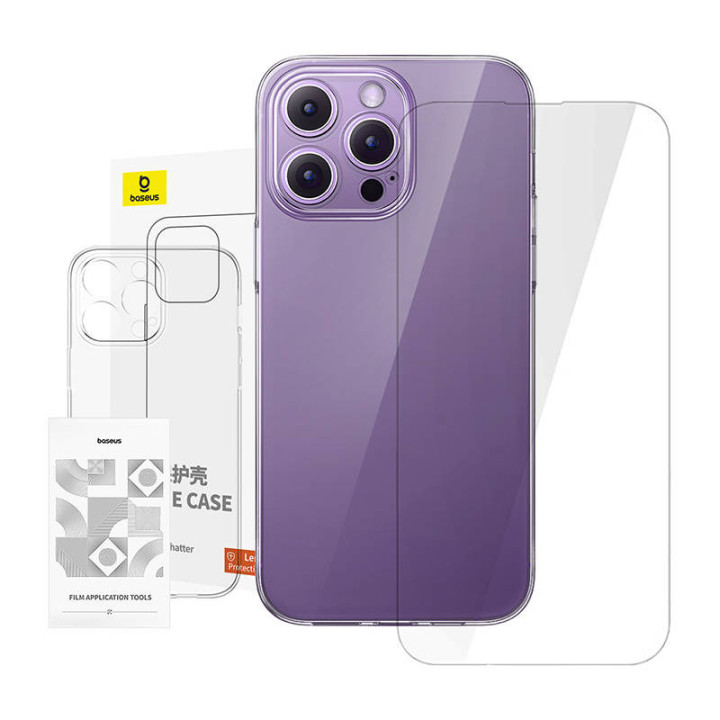 Läbipaistev ümbris Baseus iPhone 14 Pro Max+ karastatud klaas
