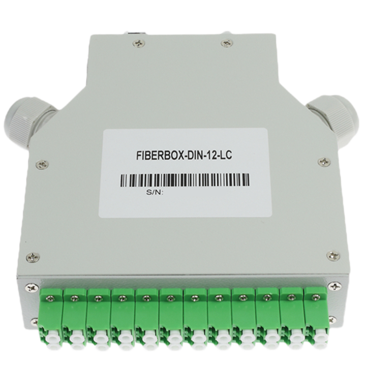 MARCA BLANCA FIBERBOX-DIN-12-LC Fiber Optic Distribution Box 12 Ports DIN Rail Mount