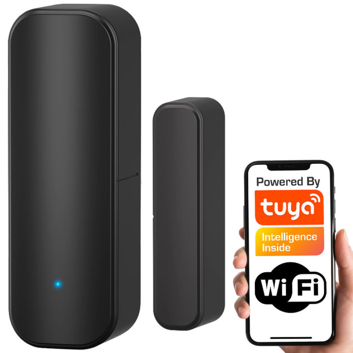 Must magnetiline ukse- ja aknakontakti andur WiFi TUYA