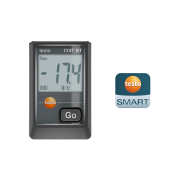 Mini temperatūras datu reģistrētājs Testo 174 T BT ar Bluetooth un lietotnes savienojumu (melns)