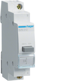 Hager SVN312 Latching 1NO Pushbutton, 230V AC