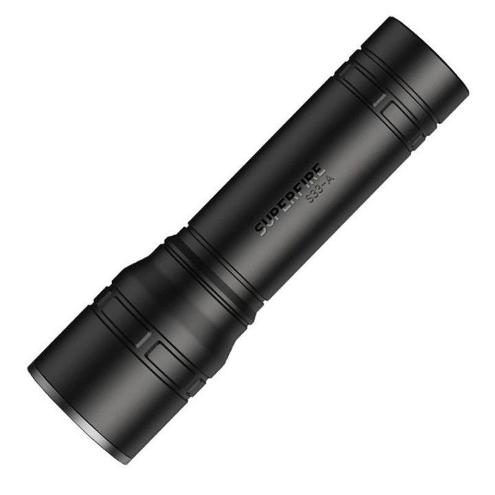 Superfire S33-A žibintuvėlis, USB, juodas, 4 režimai