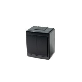 BETA switch 1+1 surface black IP44 UV protection