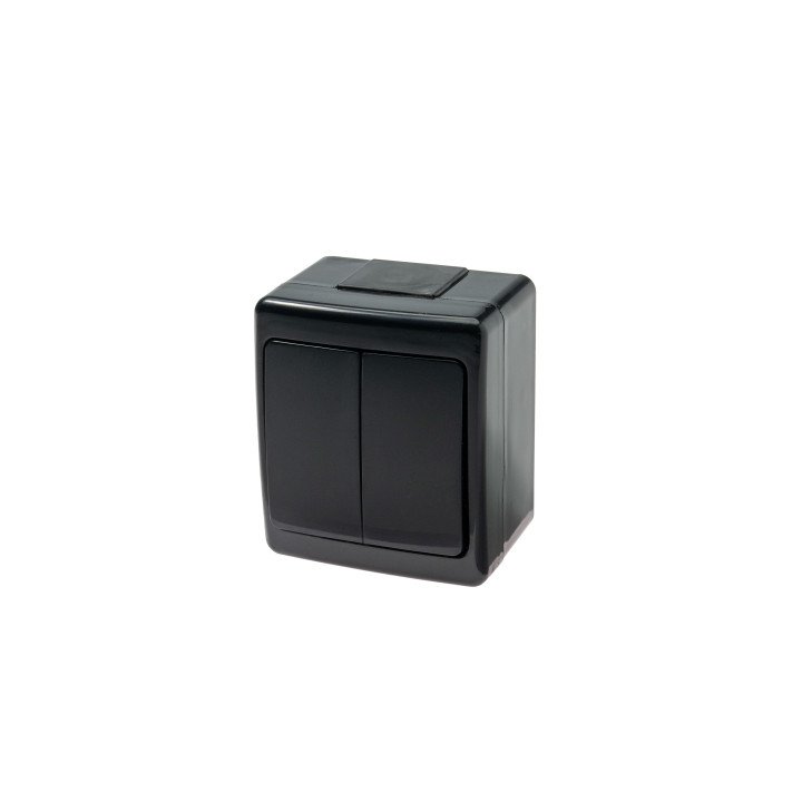 BETA switch 1+1 surface black IP44 UV protection