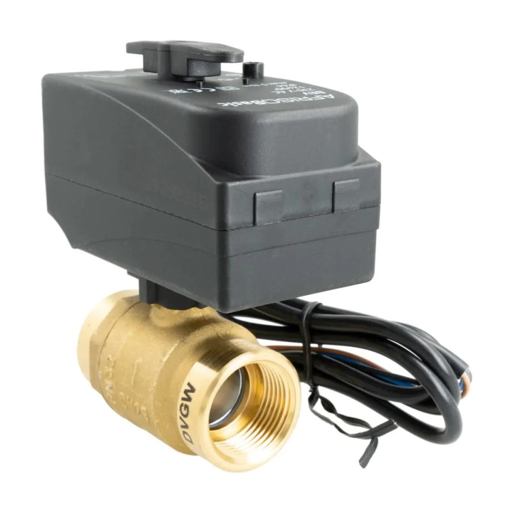 AFRISO BEV – 2 krypčių zoninis vožtuvas su pavara, DN25, Rp __LIN_KEEP_NUMBER_4", Kvs 60 m³/h, 230 V AC, NC