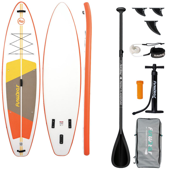 FunWater SUP airēšanas dēlis SUPFW69B (oranži balts)