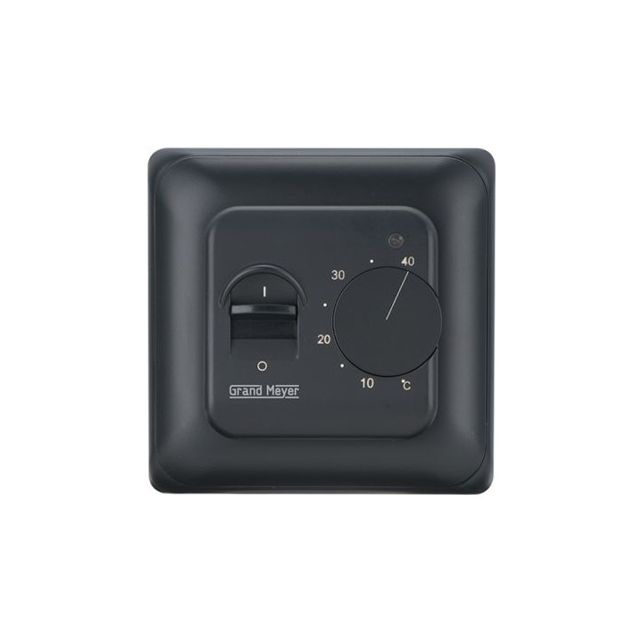 Grīdas apsildes termoreguliatoriai, 3600W, 16A, IP20, melns