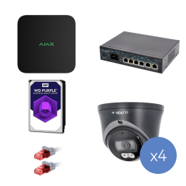 VidiLine ZES-AJAX-VIDI-35D IP-seirekomplekt 4 kaamerat 5MP SMD NVR 4K
