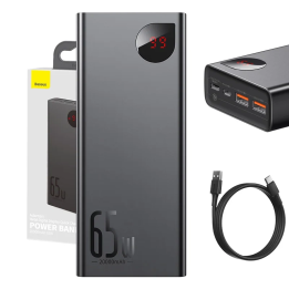 Powerbank Baseus Adaman Metal 20000mAh PD QC 3.0 65W 2xUSB + USB-C + mikro USB (melns)