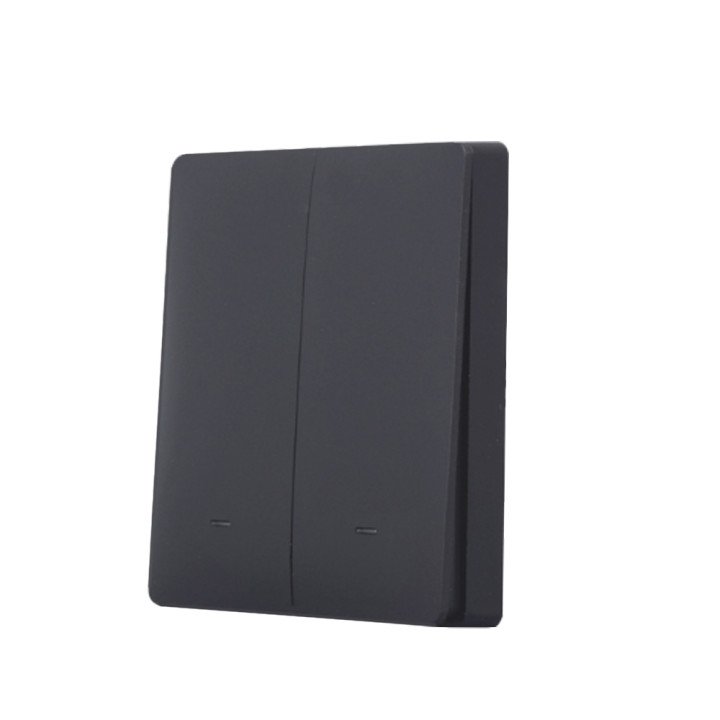 SmartWise wall switch front panel, black, 2-button