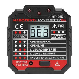 Тестер розеток с цифровым дисплеем Habotest HT106D
