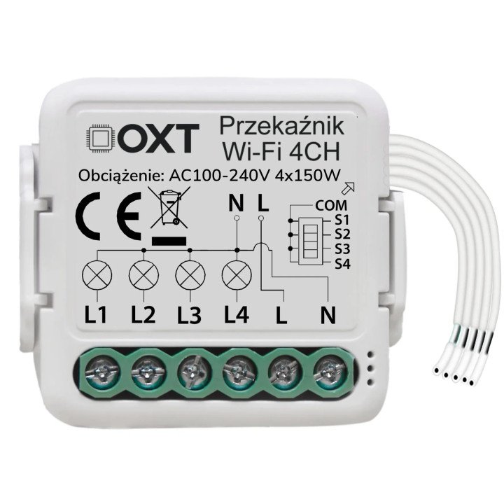 OXT SWT27 Mini WiFi Relay Module 4 Circuits Tuya