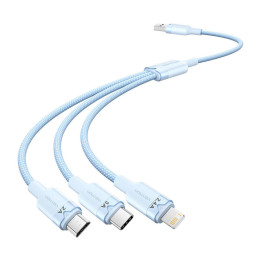 Vention CTPLG USB 2.0 A to 3-in-1 3A Cable 1.5m Blue