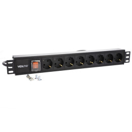 VidiLine R19-PDU8 19" 1U 8-väljundiga Schuko PDU 16A