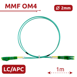 SAFIRE SF-LC-APC-LC-APC-OM4-DX-1M-A 1m LC-LC OM4 dupleksa optiskās šķiedras savienotājkabelis
