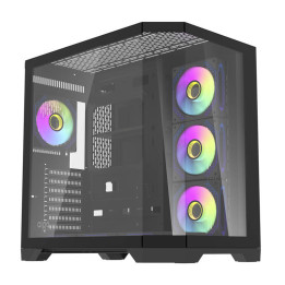 Компьютерный корпус Darflash FT418 PRO + 7 вентиляторов aRGB (черный)