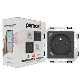 Psmart 5904496828795 ZigBee Smart Socket with USB Charging, Black (RM Series, No Frame)