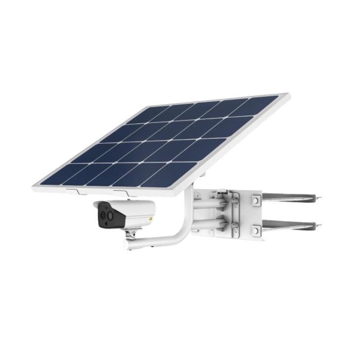 Hikvision DS-2TXS2628-10P/QA/GLT/CH36S80 Hybrid Thermal IP Camera with Solar Collector and Pole Mount, 720p/4MP, LTE, PoE