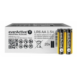 everActive Industrial Alkaline AA / LR6 / MN1500 1,5V 2700mAh akut, 40 kpl.