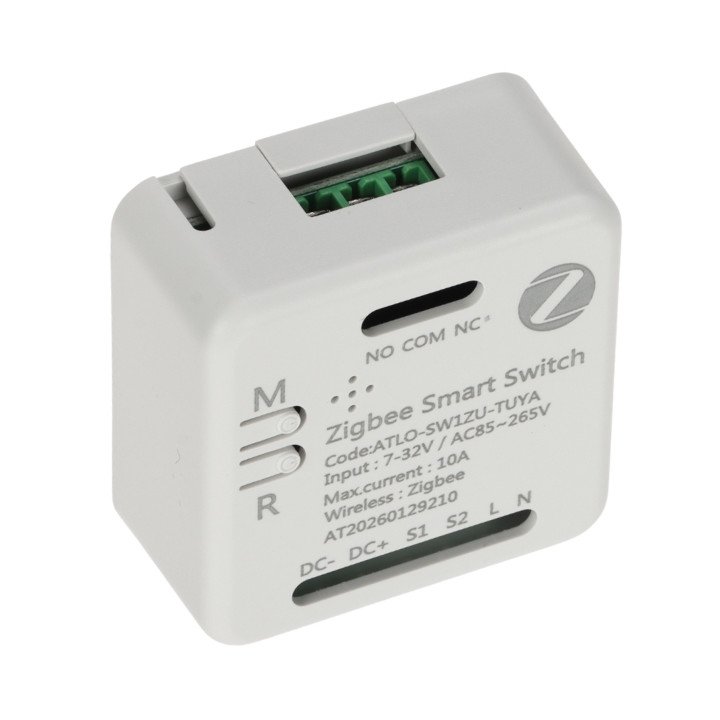 ATLO ATLO-SW1ZU-TUYA Zigbee viedais sienas slēdzis, 1-vietas, pieskāriena vadība, saderīgs ar Tuya/Smart Life/Amazon Alexa/Googl