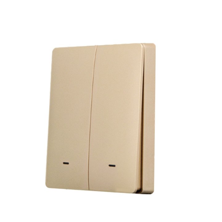 SmartWise wall switch front panel, gold colour, 2-button