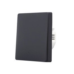 SmartWise B61 UNI Wi-Fi + eWeLink-Remote, 1-gang smart wall switch, universial wiring, physical push-button, black