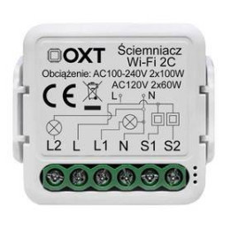 OXT-minisäädinmoduuli 2 piiriä WiFi TUYA