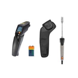 Infraraudonuju spinduliu termometro rinkinys Testo 830-T2 su pavirsiniu zondu ir odiniu deklu