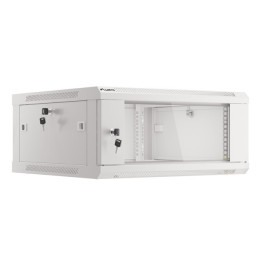 Lanberg :: Rack Cabinet 19” Wall-Mount 4U/600X600 (flat-pack) V2 Grey, Glass door