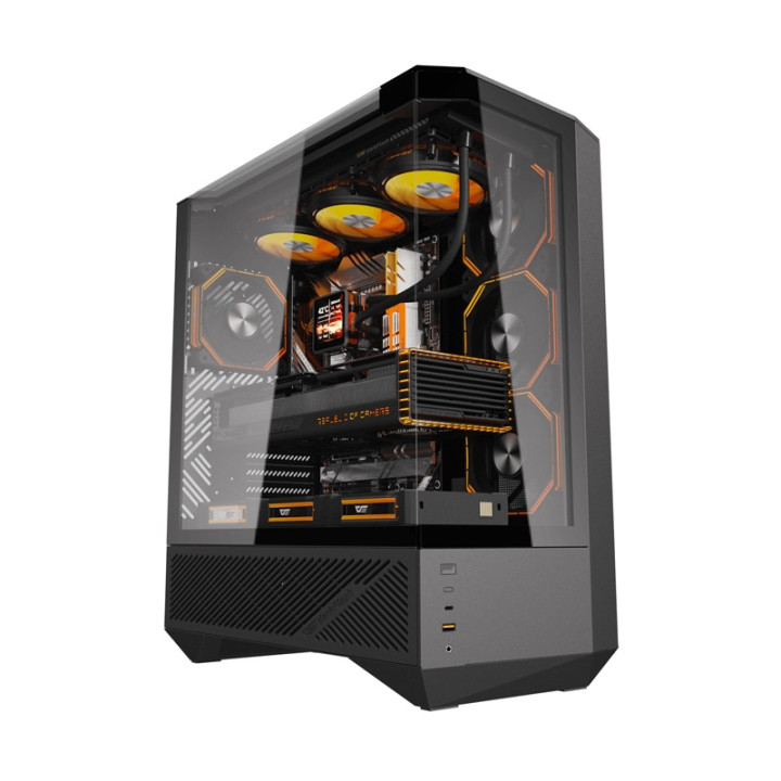 Компьютерный корпус Darkflash DY460 (черный) + 4 вентилятора ARGB